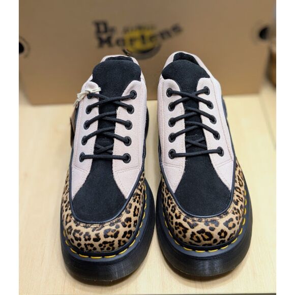 Dr. Martens Buzz 5-Eye Light Tan & Powder Pink Leopard and Suede Shoes UK 7 NIB - Picture 5 of 15